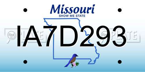 IA7D293 Missouri License Plate
