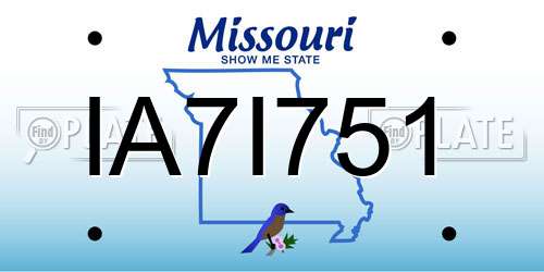 IA7I751 Missouri License Plate