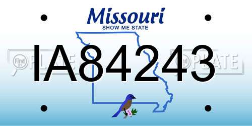 IA84243 Missouri License Plate