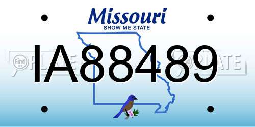 IA88489 Missouri License Plate