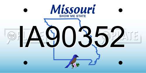 IA90352 Missouri License Plate