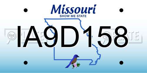 IA9D158 Missouri License Plate