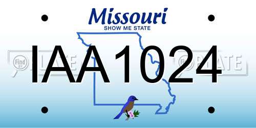 IAA1024 Missouri License Plate