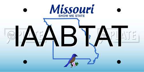 IAABTAT Missouri License Plate