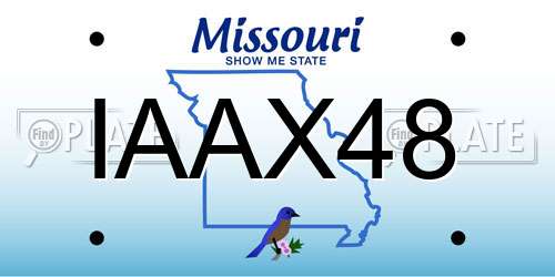 IAAX48 Missouri License Plate