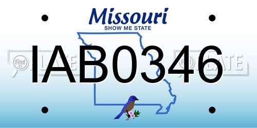IAB0346 Missouri License Plate