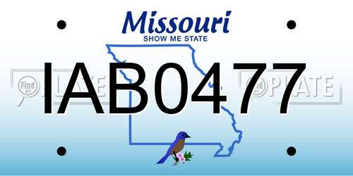 IAB0477 Missouri License Plate