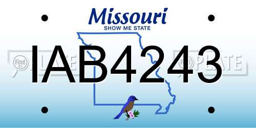 IAB4243 Missouri License Plate