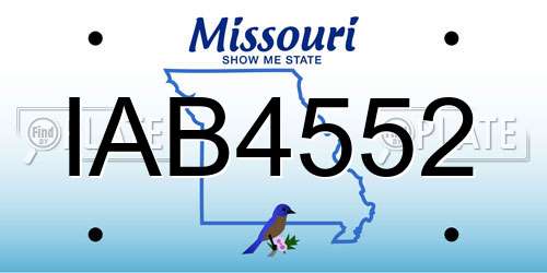 IAB4552 Missouri License Plate