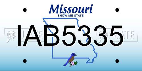 IAB5335 Missouri License Plate