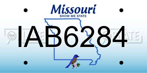 IAB6284 Missouri License Plate
