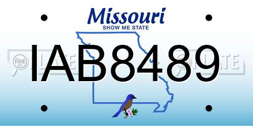 IAB8489 Missouri License Plate
