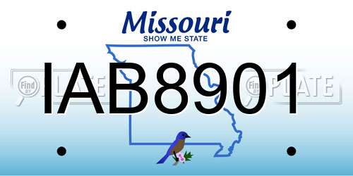 IAB8901 Missouri License Plate