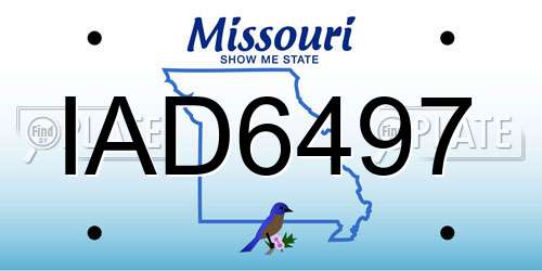 IAD6497 Missouri License Plate