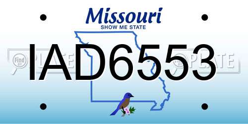 IAD6553 Missouri License Plate