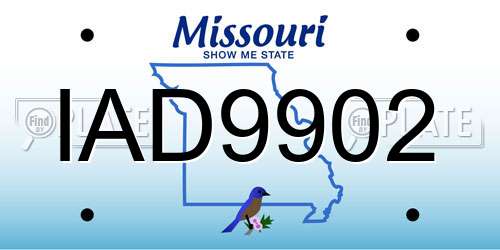 IAD9902 Missouri License Plate