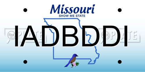 IADBDDI Missouri License Plate