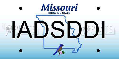 IADSDDI Missouri License Plate