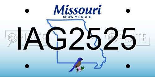 IAG2525 Missouri License Plate