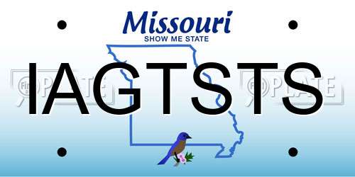IAGTSTS Missouri License Plate