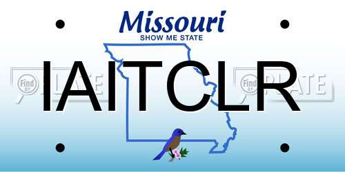 IAITCLR Missouri License Plate