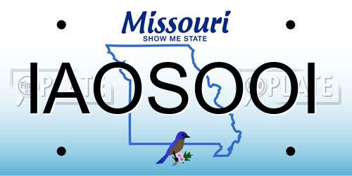 IAOSOOI Missouri License Plate