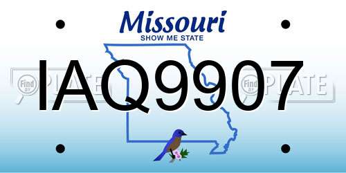 IAQ9907 Missouri License Plate