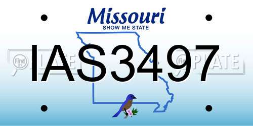 IAS3497 Missouri License Plate