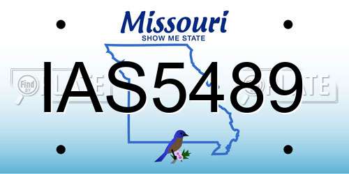 IAS5489 Missouri License Plate