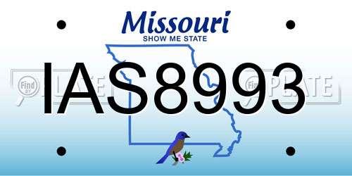 IAS8993 Missouri License Plate
