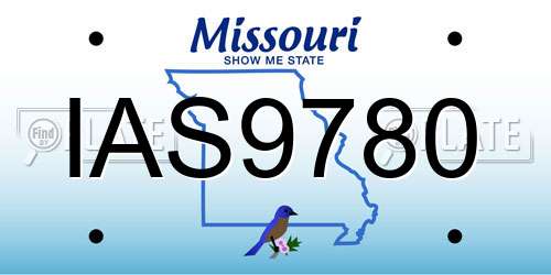 IAS9780 Missouri License Plate