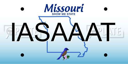 IASAAAT Missouri License Plate