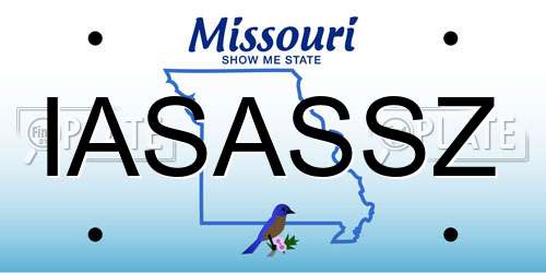 IASASSZ Missouri License Plate