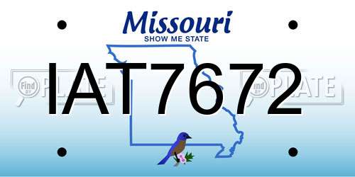 IAT7672 Missouri License Plate