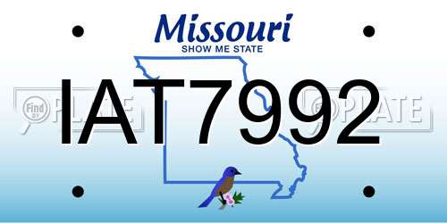 IAT7992 Missouri License Plate
