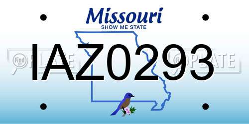 IAZ0293 Missouri License Plate