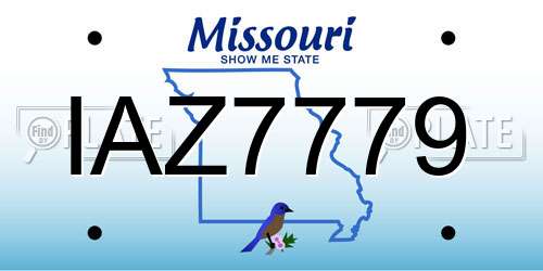 IAZ7779 Missouri License Plate