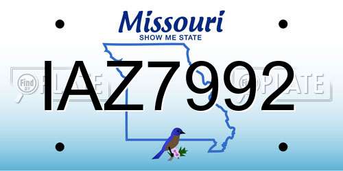 IAZ7992 Missouri License Plate