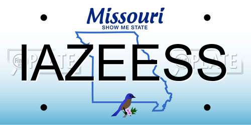 IAZEESS Missouri License Plate