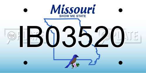 IB03520 Missouri License Plate