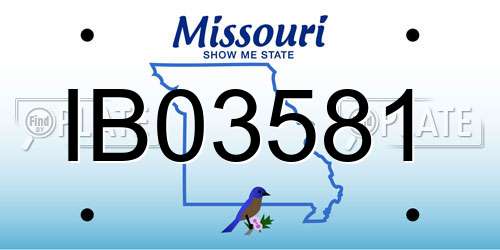 IB03581 Missouri License Plate