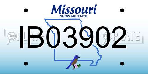 IB03902 Missouri License Plate