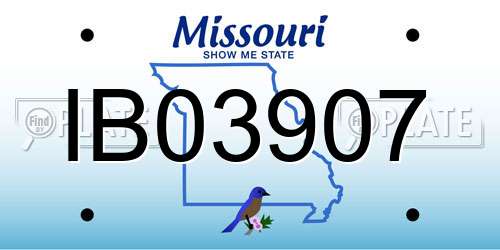 IB03907 Missouri License Plate