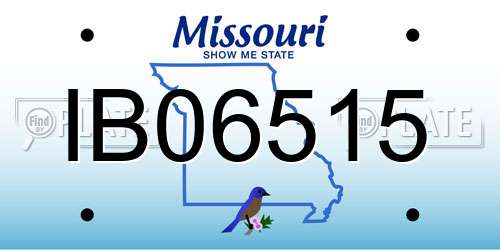 IB06515 Missouri License Plate