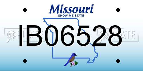 IB06528 Missouri License Plate