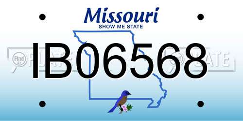 IB06568 Missouri License Plate