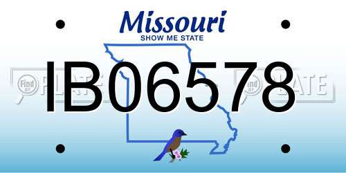IB06578 Missouri License Plate