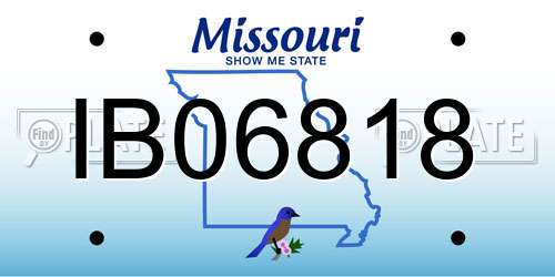 IB06818 Missouri License Plate