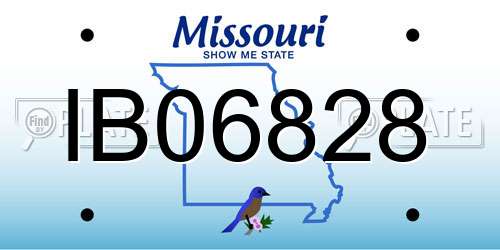 IB06828 Missouri License Plate