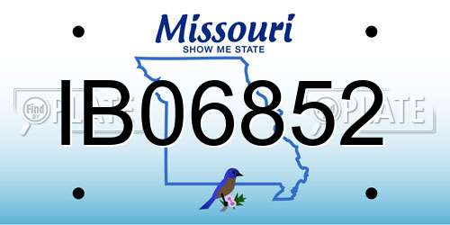 IB06852 Missouri License Plate